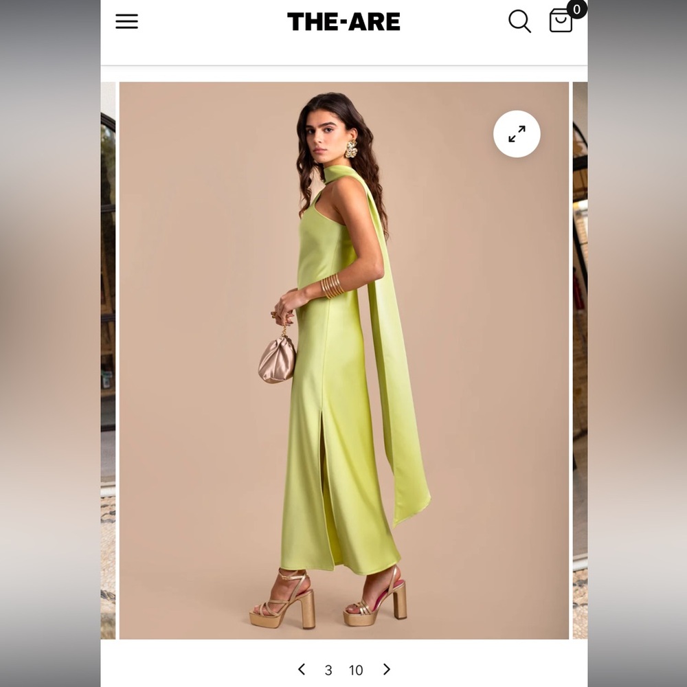 The Are “Miss April” Lime Green Satin Dress